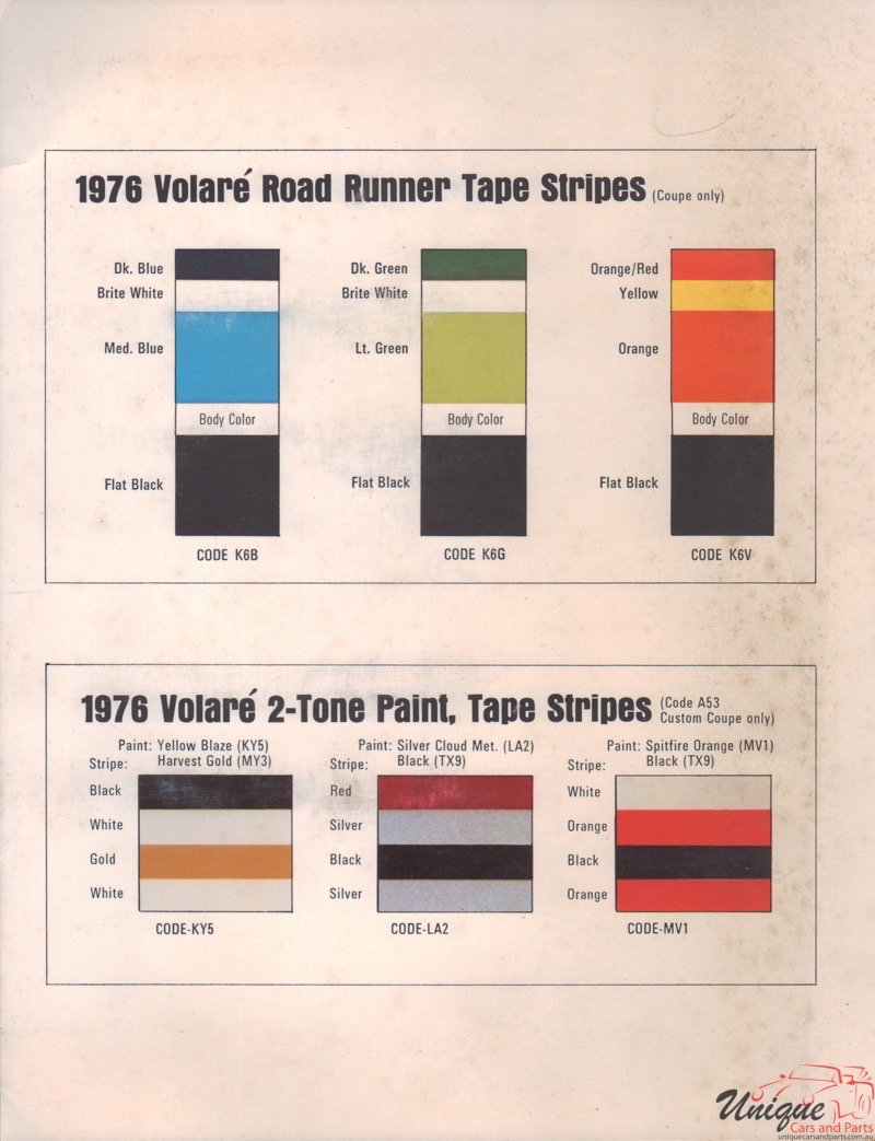 1978 Plymouth Paint Charts Corporate 9